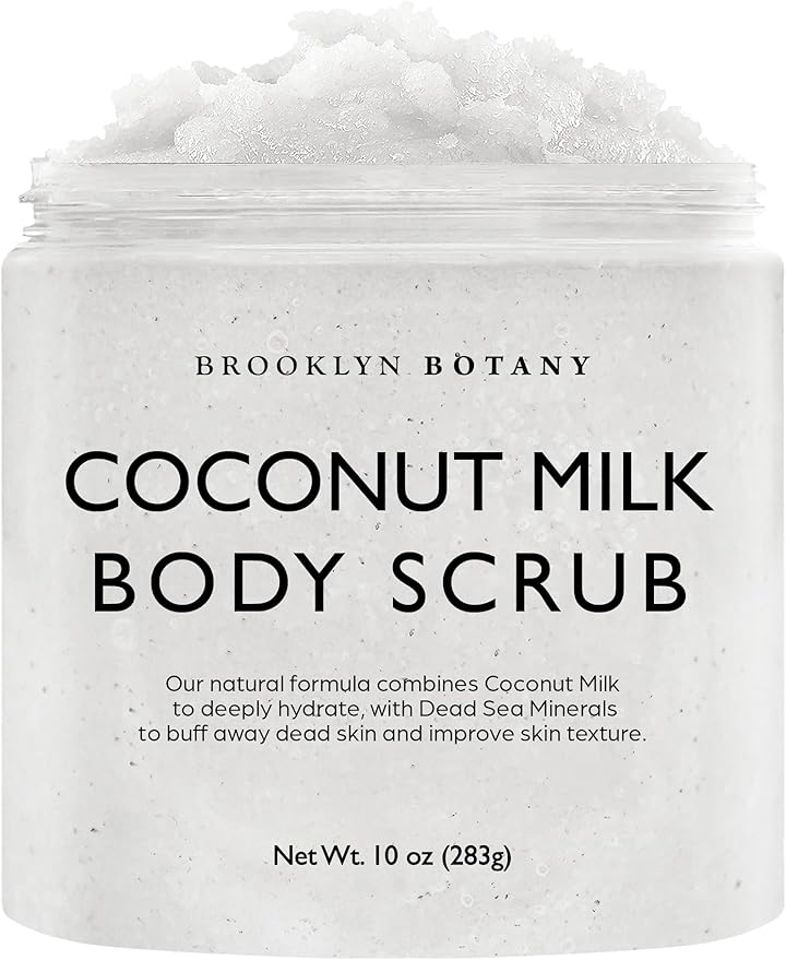 Brooklyn Botany Coconut Milk Body Scrub - Moisturizing and Exfoliating Body, Face, Hand, Foot Scrub - Fights Stretch Marks, Fine Lines, Wrinkles - Great Gifts for Women & Men - 10 oz - Image 2